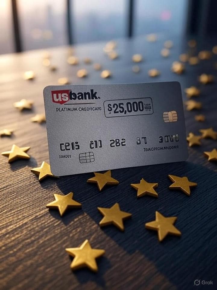US Bank Platinum Credit Card with gold stars and a "$25,000 Limit